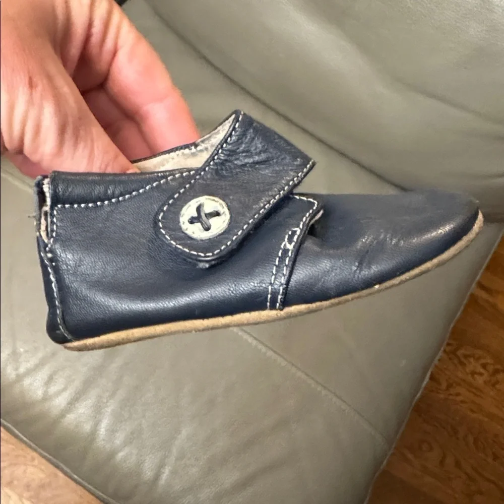Livie & Luca Navy Blue Leather Kids Shoes size 12-18